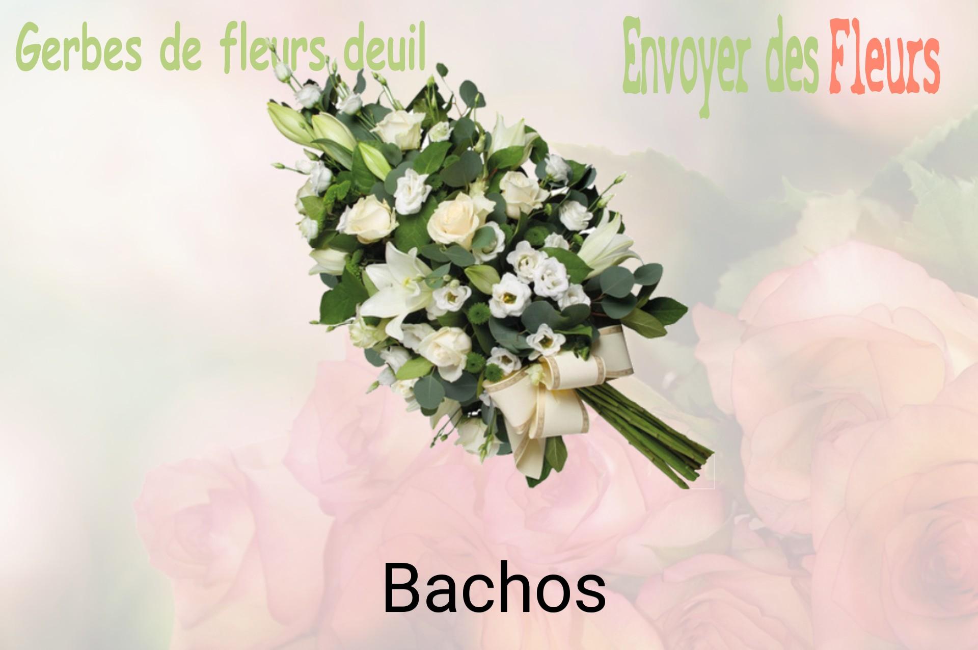 Gerbe de fleurs de deuil livrée à Bachos